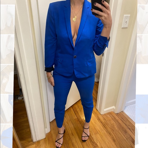 zara blue suit
